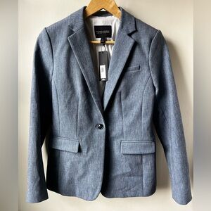 BANANA REPUBLIC NWT Long Lean Blazer Stretch Preppy Academia‎ Tailored Blue 2
